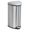 Safco 7 gal Triangular Trash Can, Stainless Steel, Top Door, Steel 9686SS